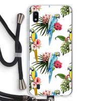 Kleurrijke papegaaien: Samsung Galaxy A10 Transparant Hoesje met koord