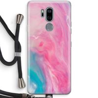 Roze explosie: LG G7 Thinq Transparant Hoesje met koord