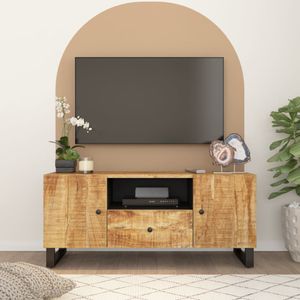 Tv-meubel 105x33,5x46 cm massief mangohout en bewerkt hout