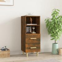 Dressoir 34,5x34x90 cm bewerkt hout gerookt eikenkleurig
