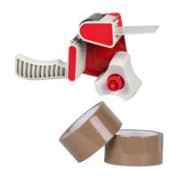 Benson Tape dispenser/houder - kunststof - incl. 2 rollen verpakkingstape