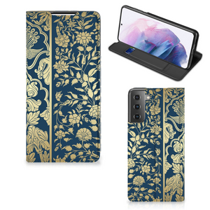 Samsung Galaxy S21 Plus Smart Cover Beige Flowers