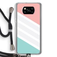 Strepen pastel: Xiaomi Poco X3 NFC Transparant Hoesje met koord