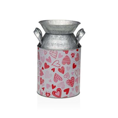 Vaas Versa Rood Metaal Hartjes 13 x 15,5 x 21 cm