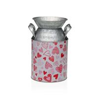 Vaas Versa Rood Metaal Hartjes 13 x 15,5 x 21 cm