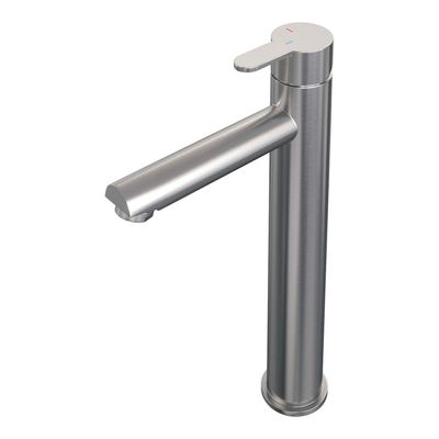 Wastafelmengkraan Brauer Brushed Edition Coldstart Opbouw Hoog Korte Platte Hendel Geborsteld RVS PVD