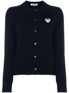 Comme Des Garçons Play Embroidered heart cardigan - Bleu