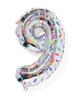 HEMA Folieballon cijfer 9 confetti XL HEMA Folieballon cijfer 9 confetti XL