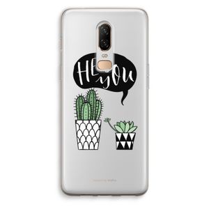 Hey you cactus: OnePlus 6 Transparant Hoesje