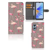 OPPO A17 | Telefoonhoesje | Met pasjeshouder | Flamingo