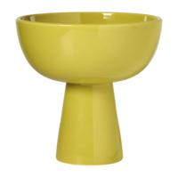Decoratie schaal op voet - geel - ø20.3x20.3 cm
