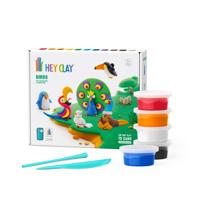 Hey Clay Vogels - Fazant, Duif, Papegaai, Pinguïn, Toekan & Pauw | 15 potjes klei