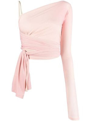 MM6 Maison Margiela haut crop à design asymétrique - Rose
