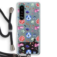 Bloemetjes: Sony Xperia 5 III Transparant Hoesje met koord