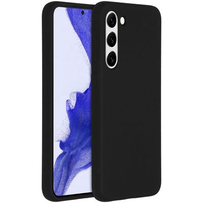 AccezzLiquid Silicone Backcover Samsung Galaxy S23 Plus Telefoonhoesje Zwart