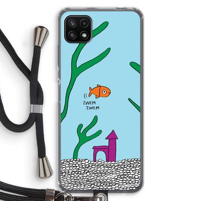 Aquarium: Samsung Galaxy A22 5G Transparant Hoesje met koord