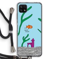 Aquarium: Samsung Galaxy A22 5G Transparant Hoesje met koord Aquarium: Samsung Galaxy A22 5G Transparant Hoesje met koord