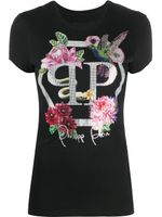 Philipp Plein t-shirt à logo strassé - Noir