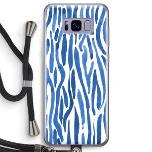 Blauwe nerven: Samsung Galaxy S8 Transparant Hoesje met koord