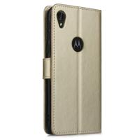 Retro Crazy Horse textuur horizontale Flip lederen case voor Motorola Moto E6 met houder & kaartsleuven & fotolijstjes (goud)