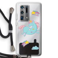 Vliegende eenhoorn: Huawei P40 Pro Plus Transparant Hoesje met koord