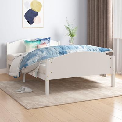 Bedframe massief grenenhout wit 140x200 cm