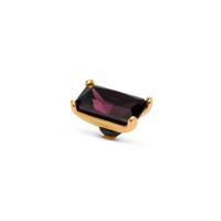 Melano Twisted Baguette Steentje Aubergine Goud