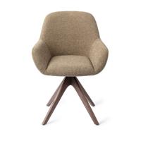 Jesper Home Kushi eetkamerstoel Moss Meadow revolve oak walnut