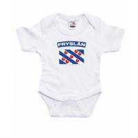 Fryslan rompertje - met vlag Friesland - wit - voor babys - kraamcadeau