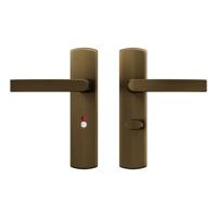 AXA AXA Curve klik deurkruk Blok op schild WC-/badkamersluiting 63/8 mm - aluminium/brons