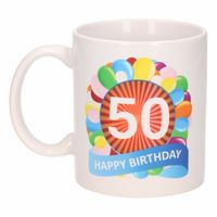 50e verjaardag cadeau beker / mok 300 ml - thumbnail