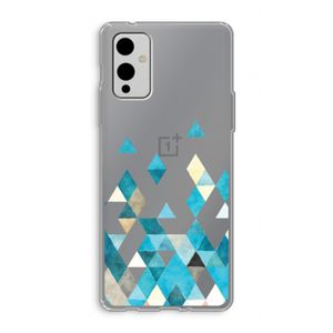 Gekleurde driehoekjes blauw: OnePlus 9 Transparant Hoesje