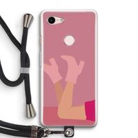 Pink boots: Pixel 3 Transparant Hoesje met koord Pink boots: Pixel 3 Transparant Hoesje met koord