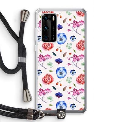 Bloemetjes: Huawei P40 Transparant Hoesje met koord