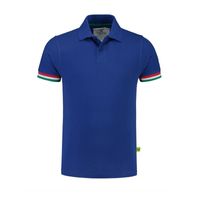 Blauw poloshirt in de kleuren van Italie voor heren