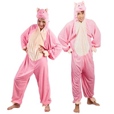 Boland Varken kostuum - onesie - roze - volwassenen - carnaval - dierenpak