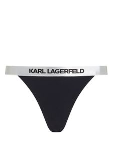 Karl Lagerfeld bas de bikini à bande logo - Noir