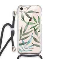 Tropical watercolor leaves: iPhone 7 Transparant Hoesje met koord