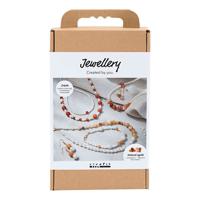 Creativ Company Hobbyset sieraden beige burnt orange wit parelmoer