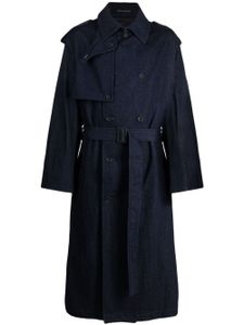 Yohji Yamamoto trench en coton à col pointu - Bleu