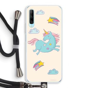 Vliegende eenhoorn: Huawei P Smart Pro Transparant Hoesje met koord