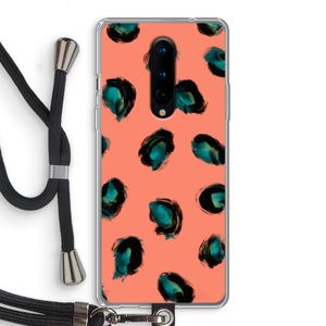 Pink Cheetah: OnePlus 8 Transparant Hoesje met koord