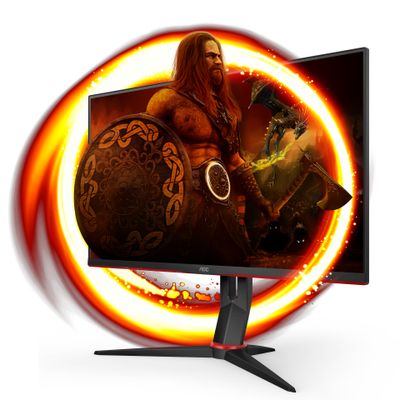 AOC 24G2SU/BK computer monitor 60,5 cm (23.8") 1920 x 1080 Pixels Full HD Zwart, Rood