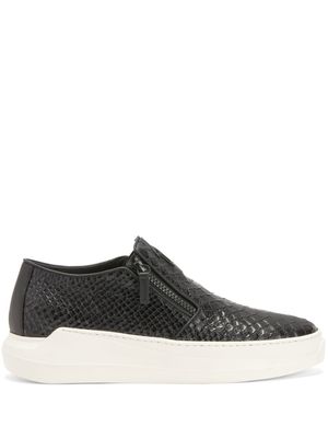 Giuseppe Zanotti mocassins Conley à effet peau de serpent - Noir