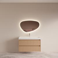 Badmeubelset BWS Riga Met Lako Wastafel Wit 100 cm Licht Eiken Japandi