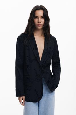 Lettering blazer - BLACK - XS