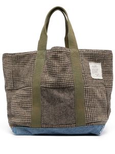 Greg Lauren sac cabas à design à empiècements - Marron