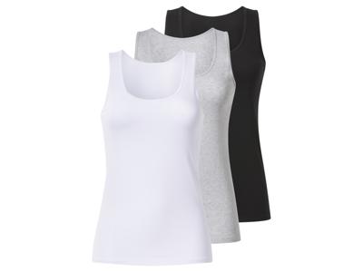 esmara Set van 3 dames tops (Zwart/grijs/wit, L (44/46))