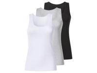 esmara Set van 3 dames tops (Zwart/grijs/wit, L (44/46))