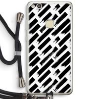 Zwarte vegen: Huawei Ascend P10 Lite Transparant Hoesje met koord